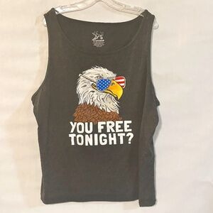 American USA Bald Eagle Sun Glasses Beach Activewear Tank Top Tee XXL